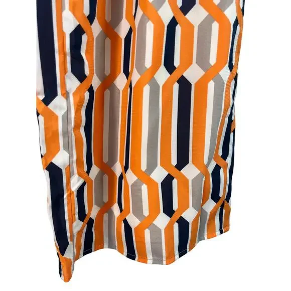 Du Jour QVC Wide Leg Geometric Orange Pants With Tie Waist XXSP - Picture 6 of 6